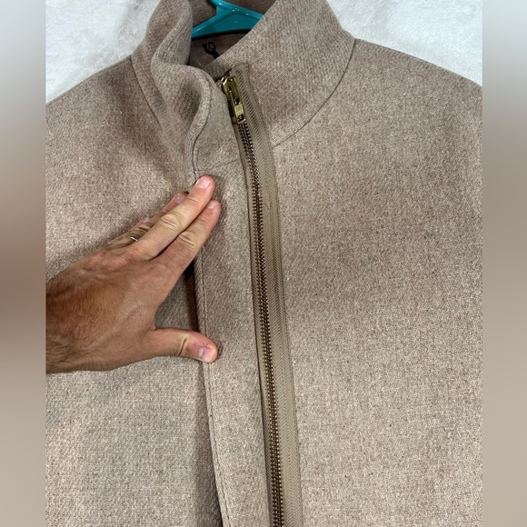J. Crew Size 4 Stadium Cloth Nello Gori Classic Tan Overcoat Jacket - Picture 3 of 7